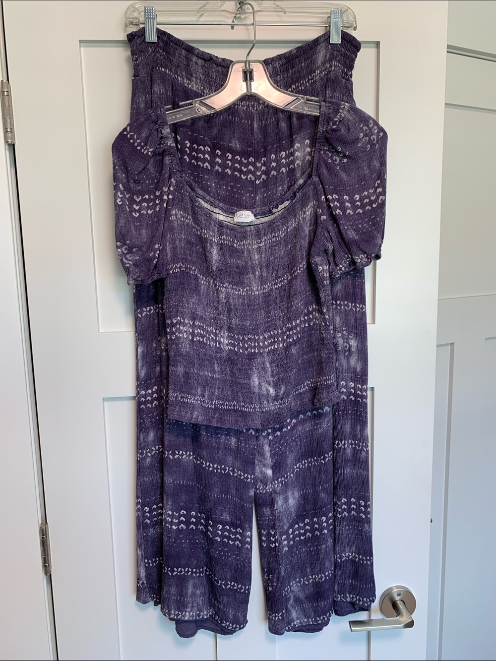 Sage Purple Tie-Dye Wide Leg 2 Piece Set, Top and Bottoms